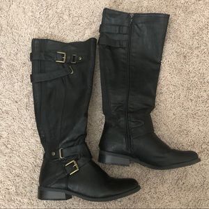 Guess Black Leather Boots
